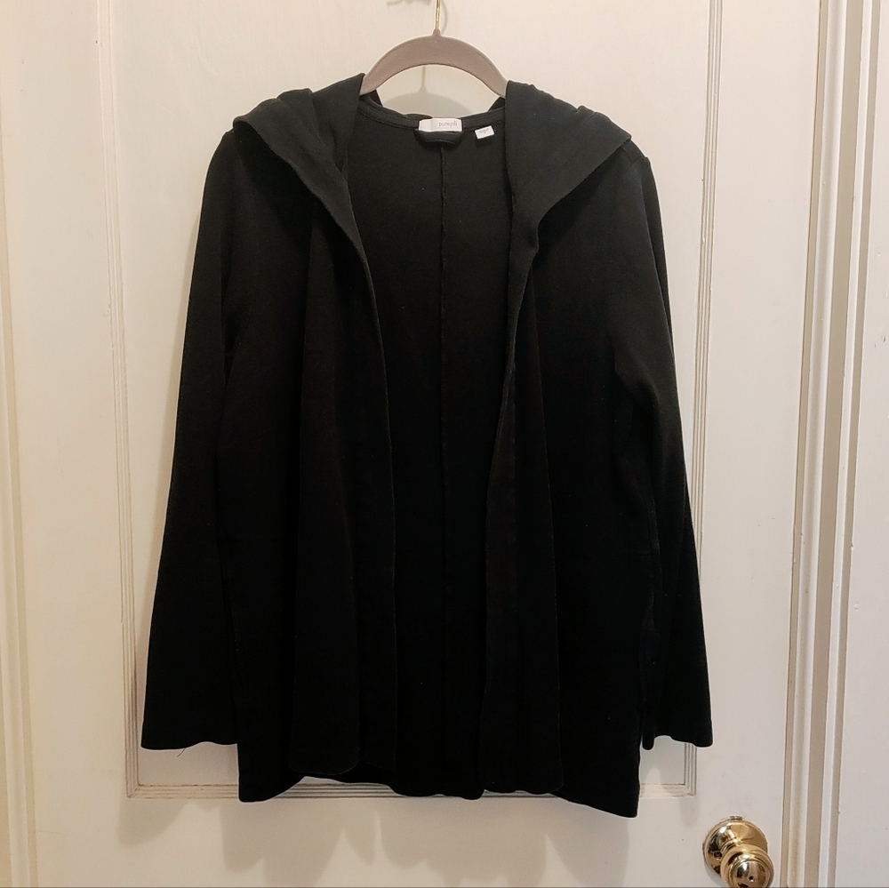 J Jill Pure Jill Cotton Spandex Hooded Cardigan Women's M